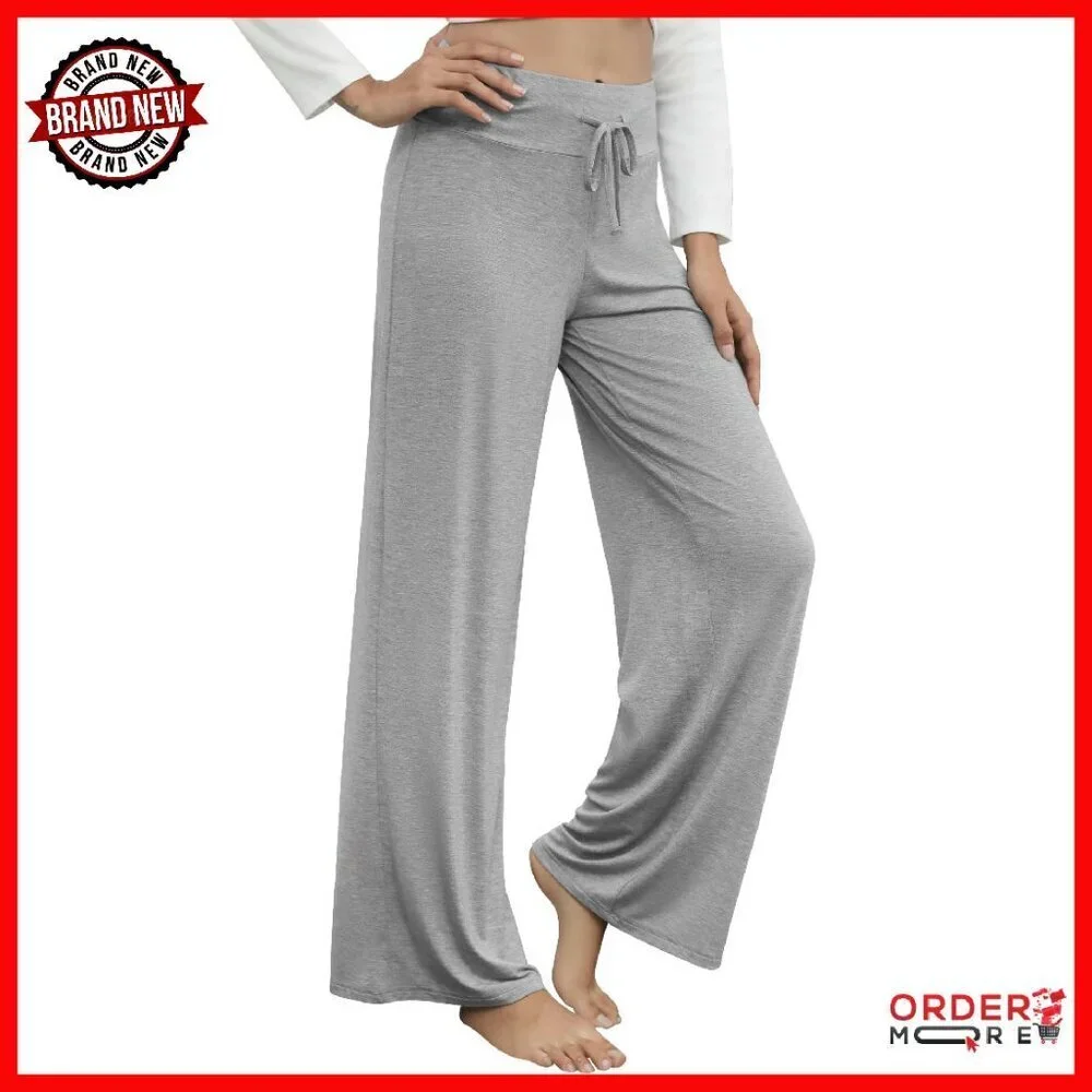 Bamboo Viscose Pajama Pants Women Plus Size Cooling Lounge Wide Leg